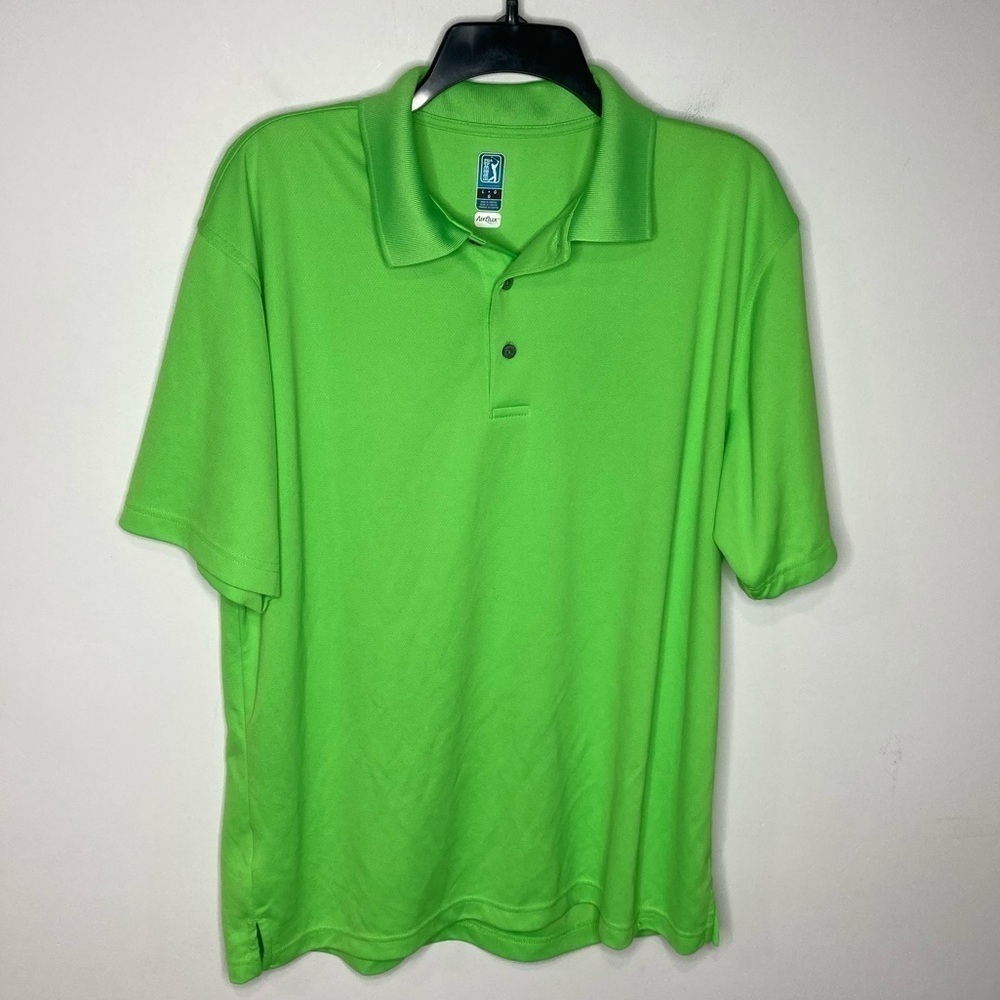 PGA Tour air‎ flux polo shirt golf neon green size large